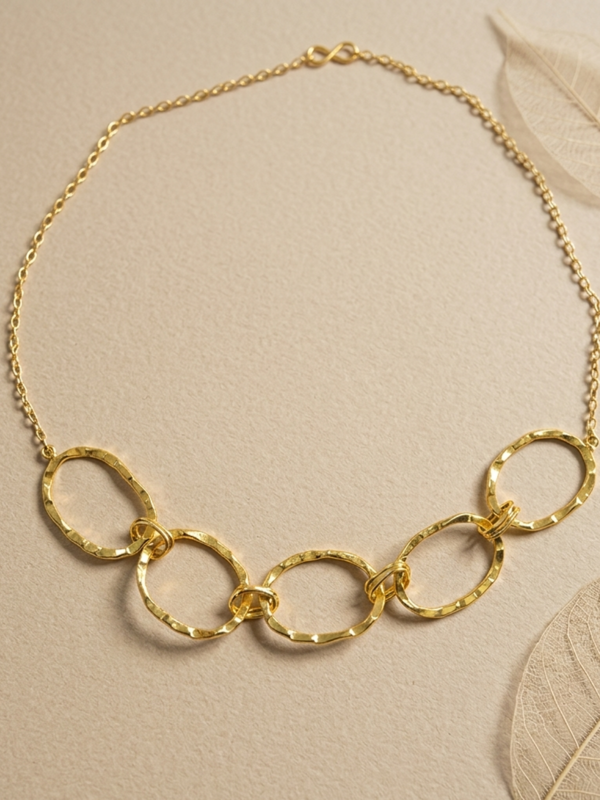 Golden Brass Adjustable Round Chain Neckpiece