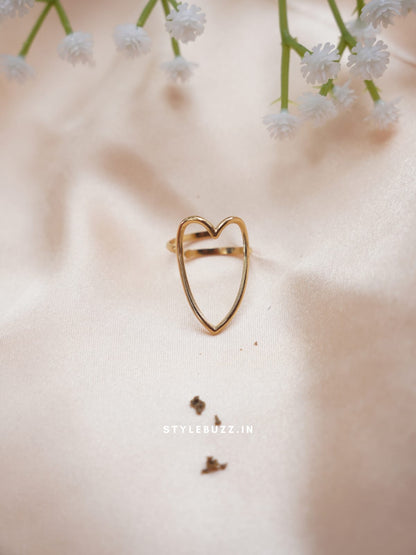 Hollow Heart Designed Fancy Finger Ring