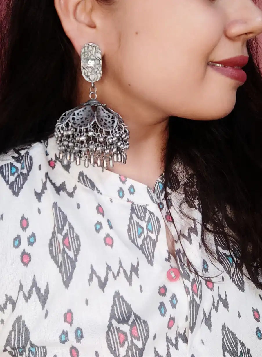 Black Polish Oversized Lightweight Jhumka