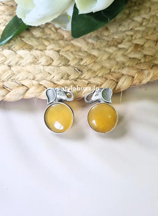 Replica Yellow Monalisha Stone Gaja Stud.