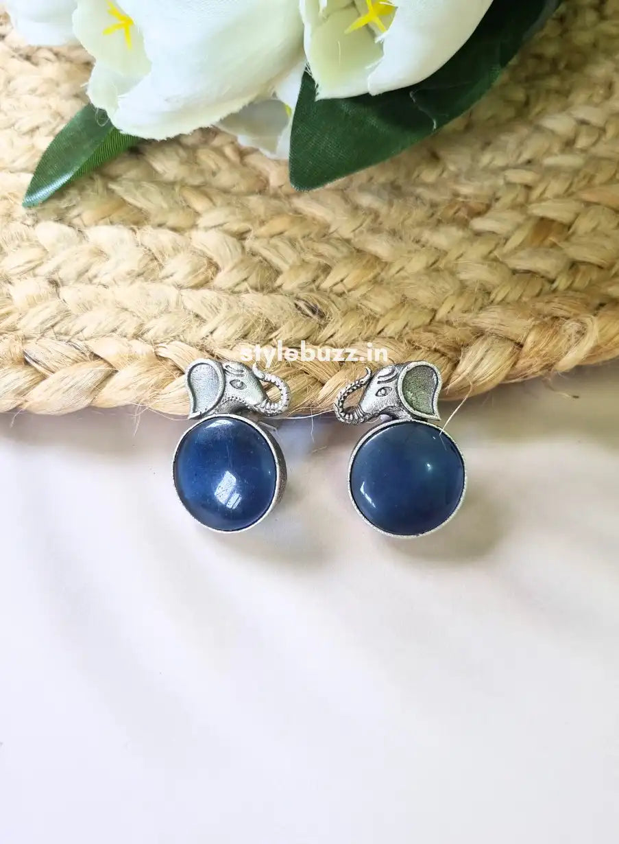 Replica Blue Monalisha Stone Gaja Stud