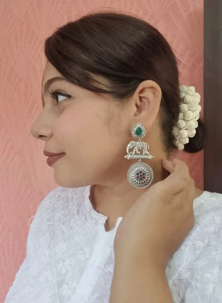 Silver Replica Classy Gaja Earrings.