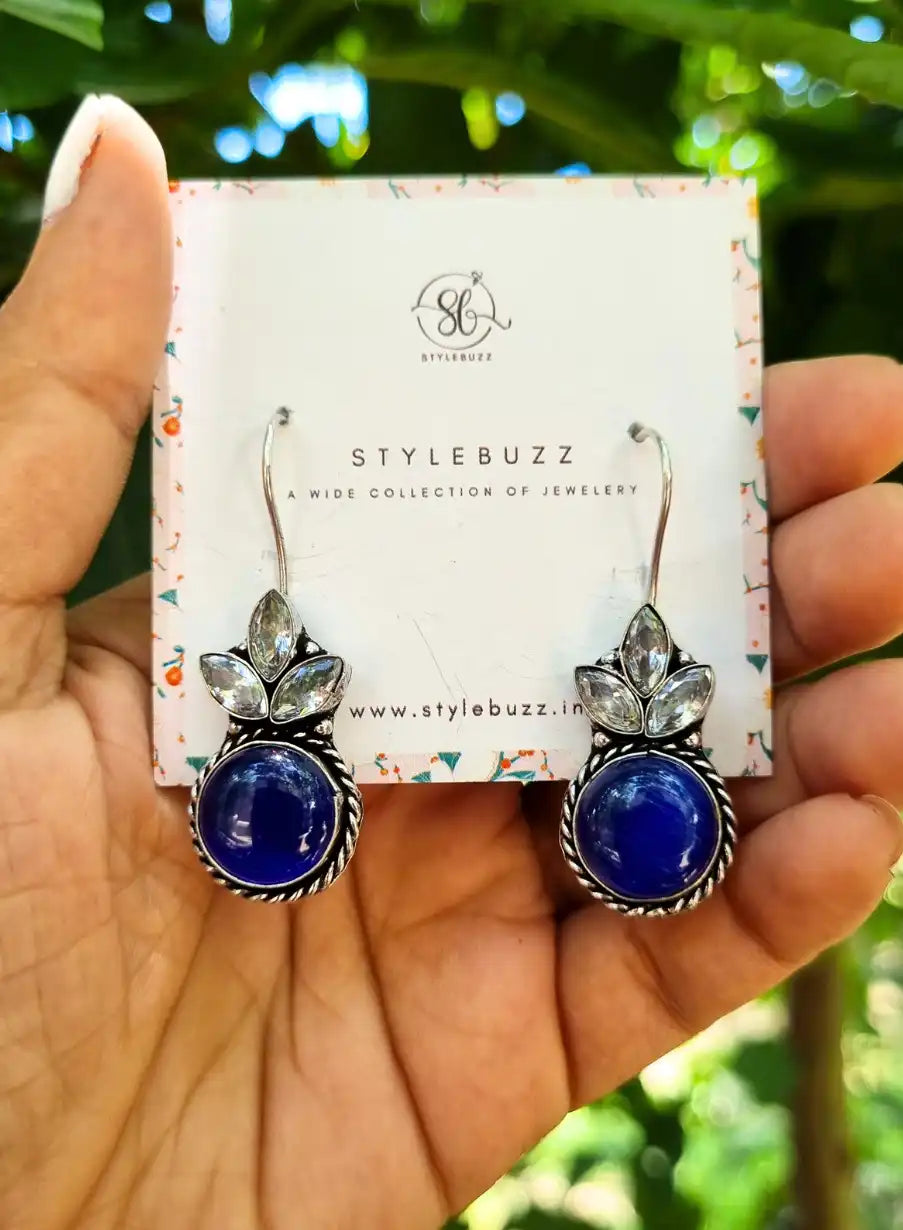 Replica Blue Color Monalisha Stone Dangle Earrings