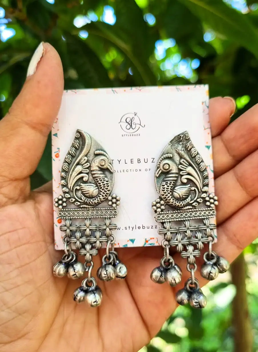 Replica Peacock Earrings with Ghungroo