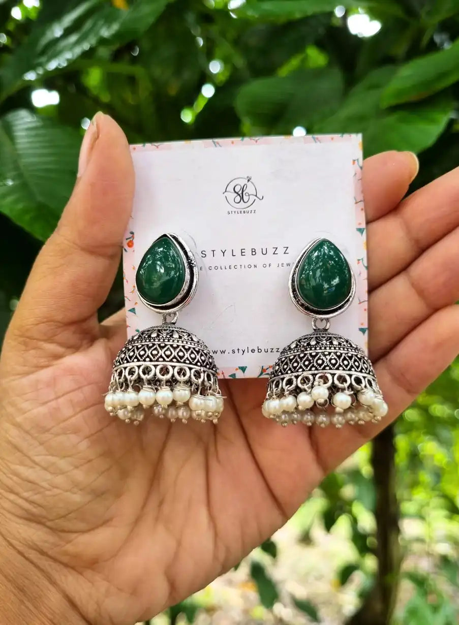 Replica Stylish Jhumka with White Beads StyleBuzz