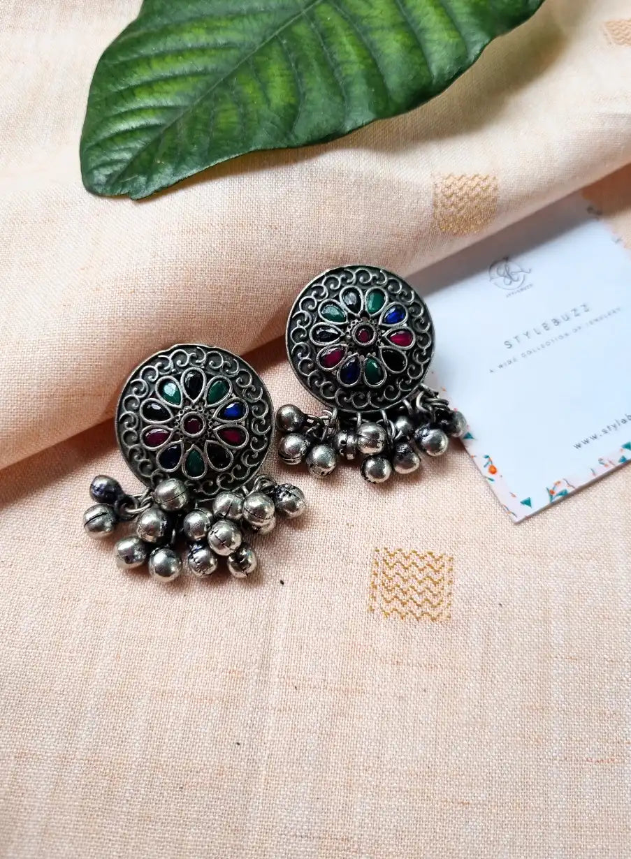 Replica Multicolor Stone Pasa Stud with Ghungroo