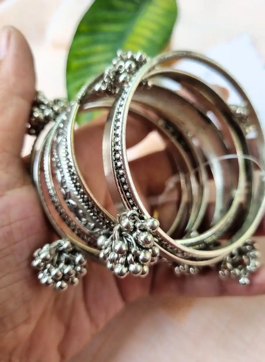 Oxidized Gorgeous Bangles Set- Size 2.6