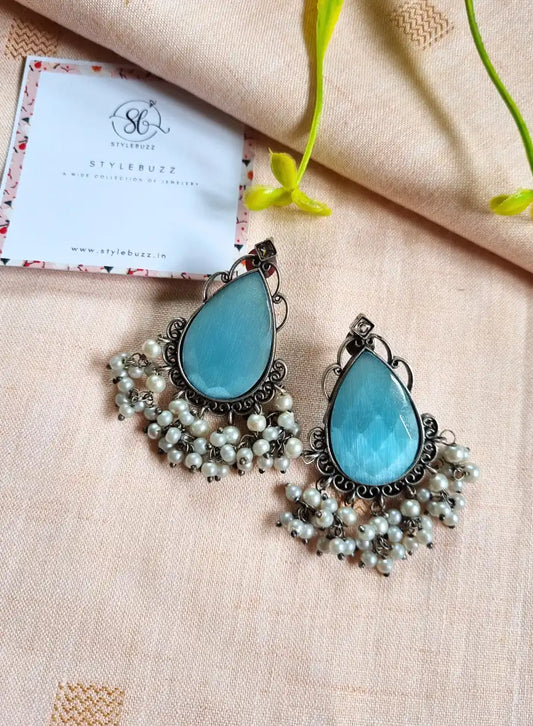 Replica Gorgeous Sky-Blue Monalisha Stone Earrings