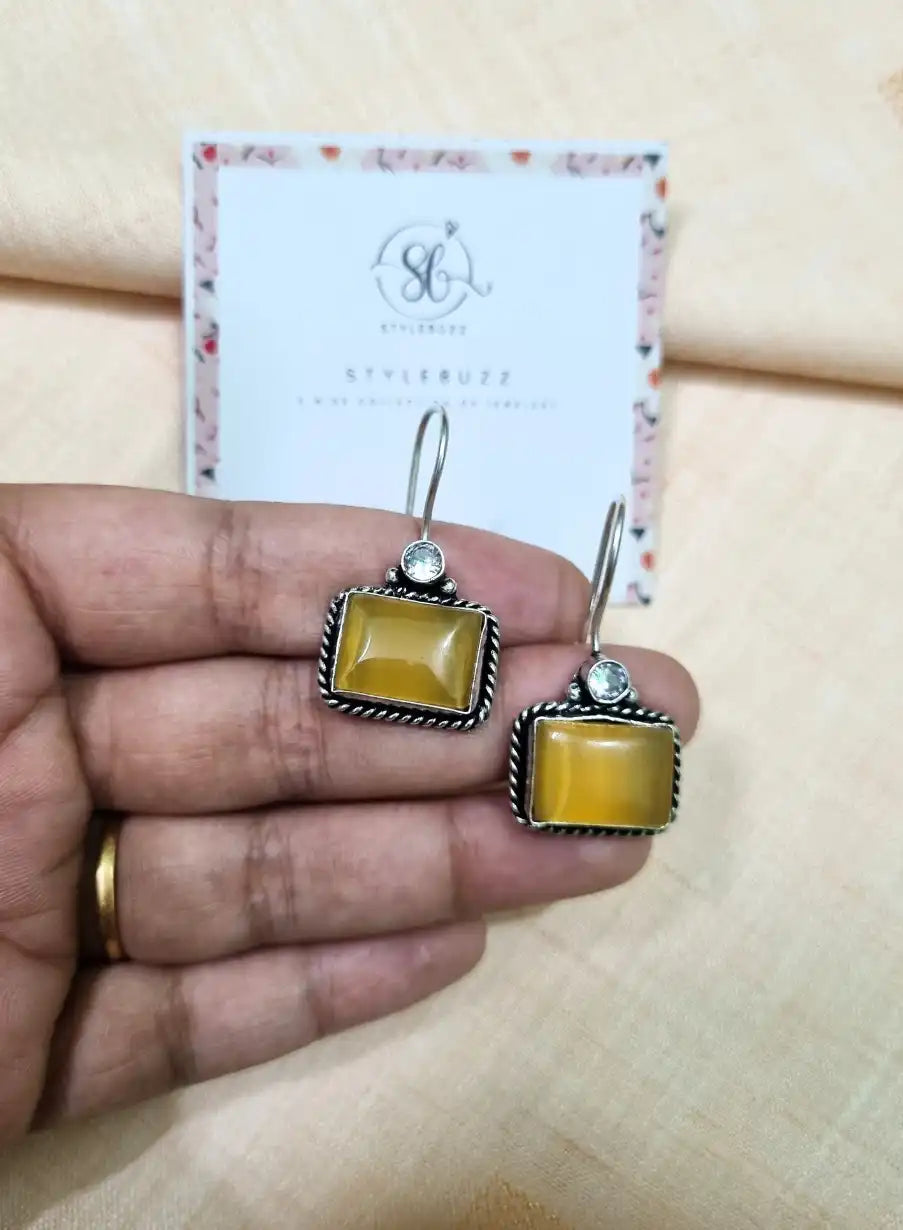 Yellow Monalisha Stone Small Dangle