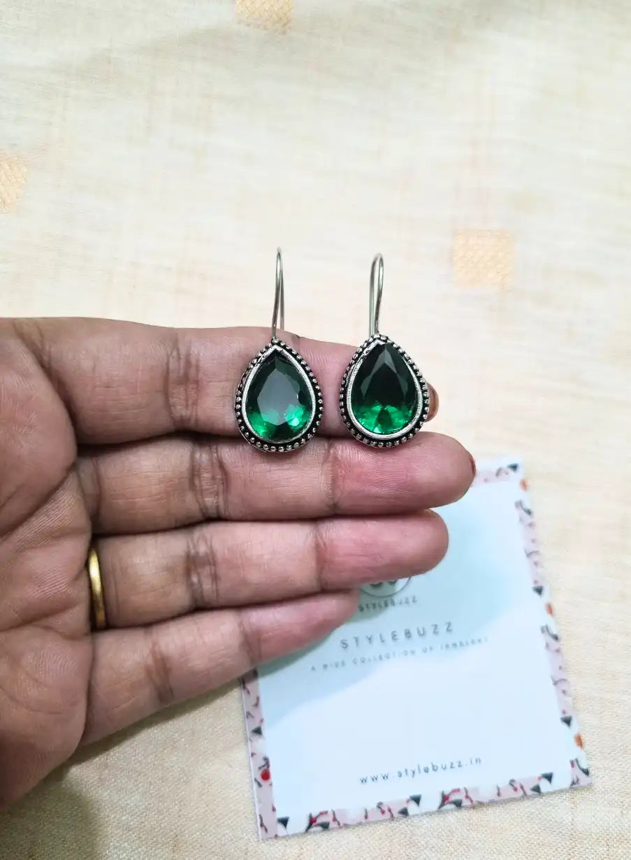 Gorgeous Green Monalisha Stone Replica Dangle