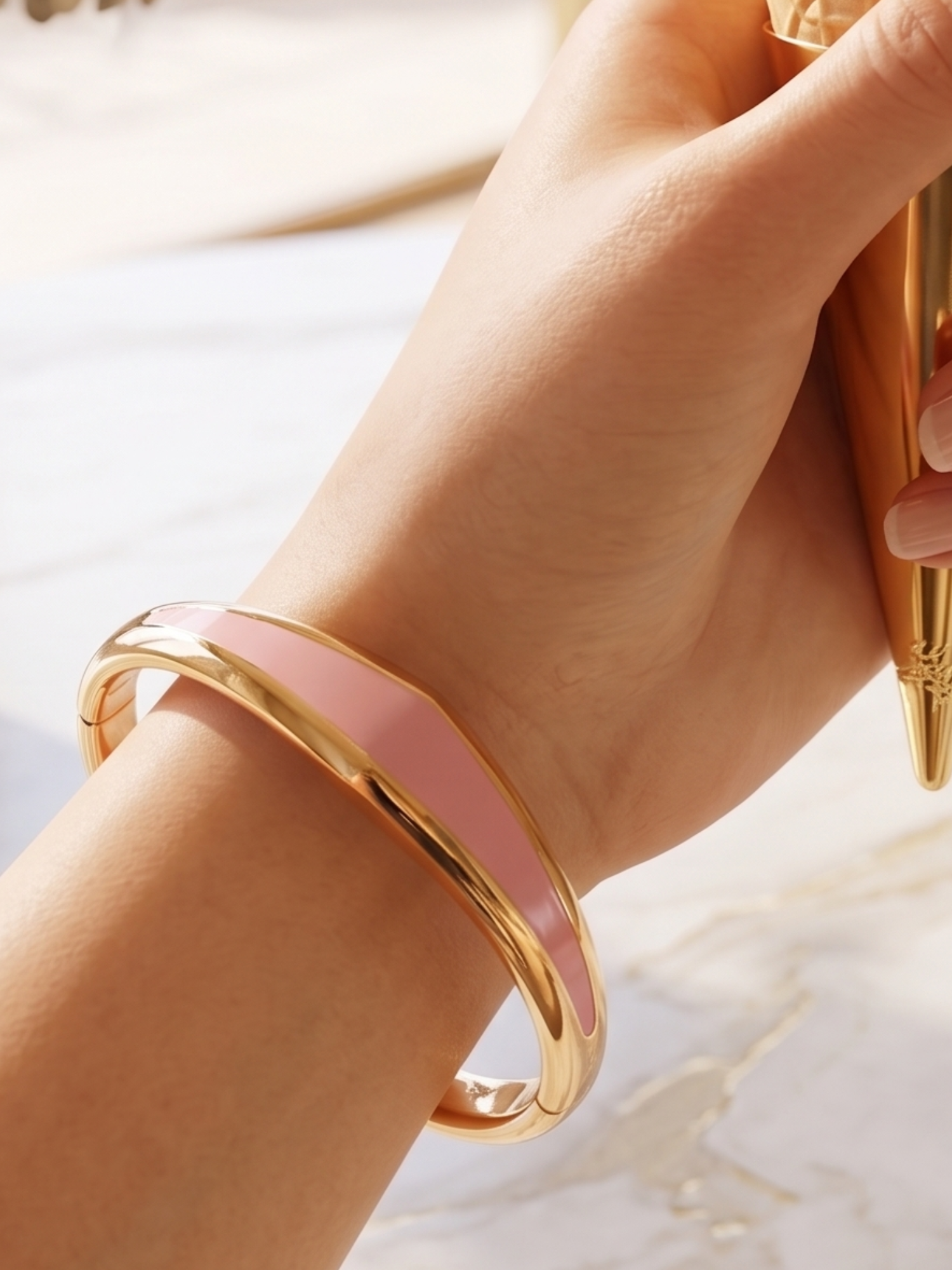 Rose gold and pink bracelet