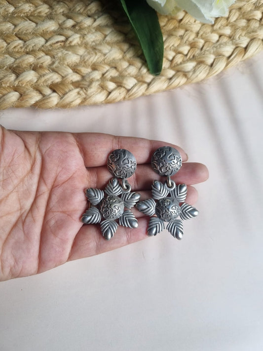 Silver Replica Flower Shaped Earrings