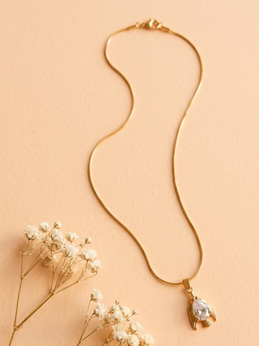Waterproof Fish stone Pendant Necklace
