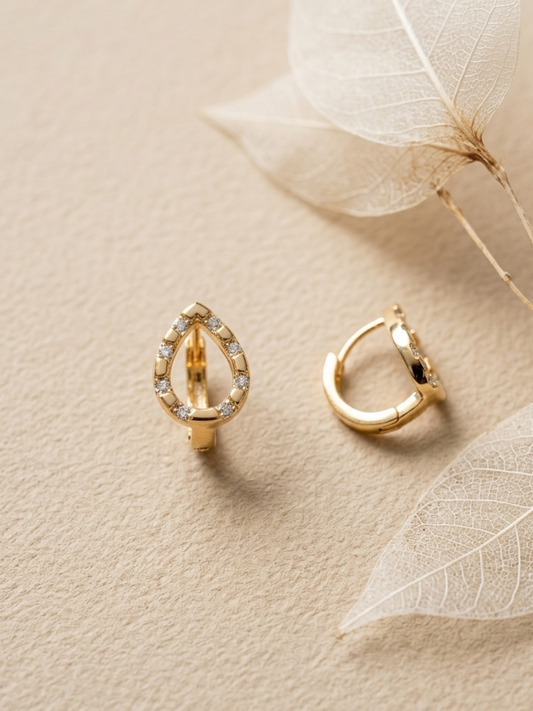 Waterproof daily wear Hoop with stones