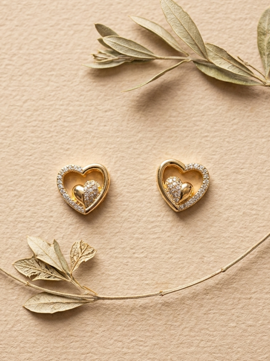 Waterproof heart shaped small stud