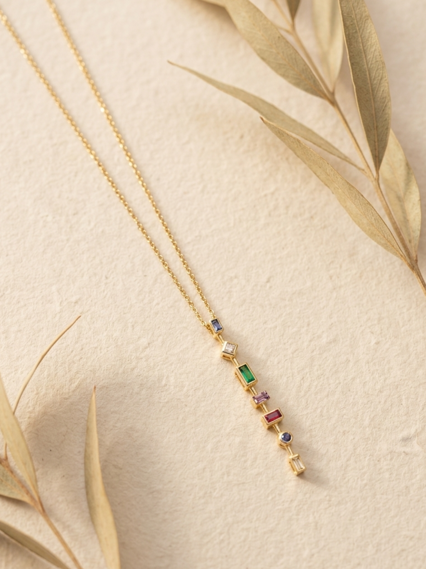 Waterproof premium stone pendant necklace