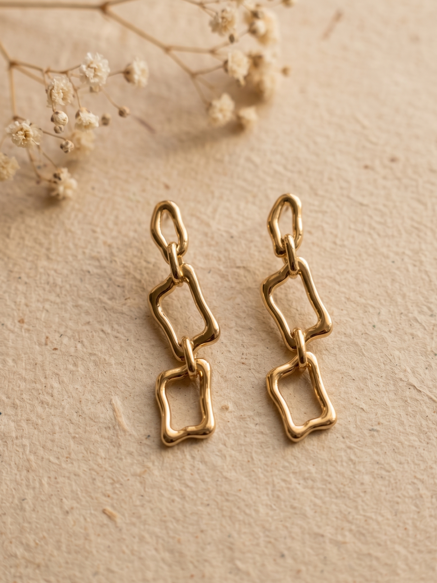 Waterproof statement 3 layered earrings