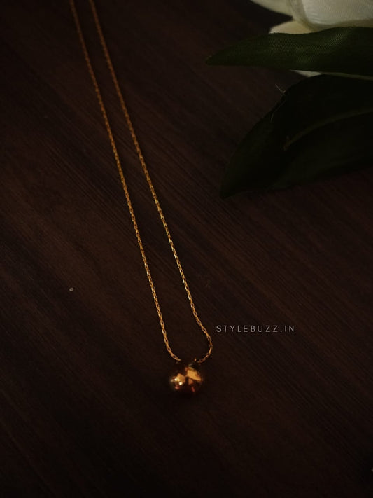 Anti Tarnish Pretty Chain With Golden Ball Locket