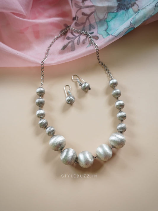 Silver Replica Ball Designed Necklace