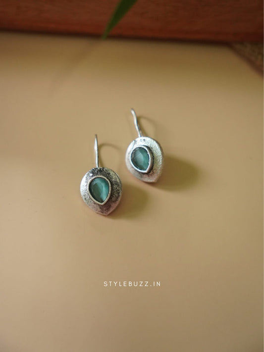 Silver Replica Sky Colored Stoned Small Earrings