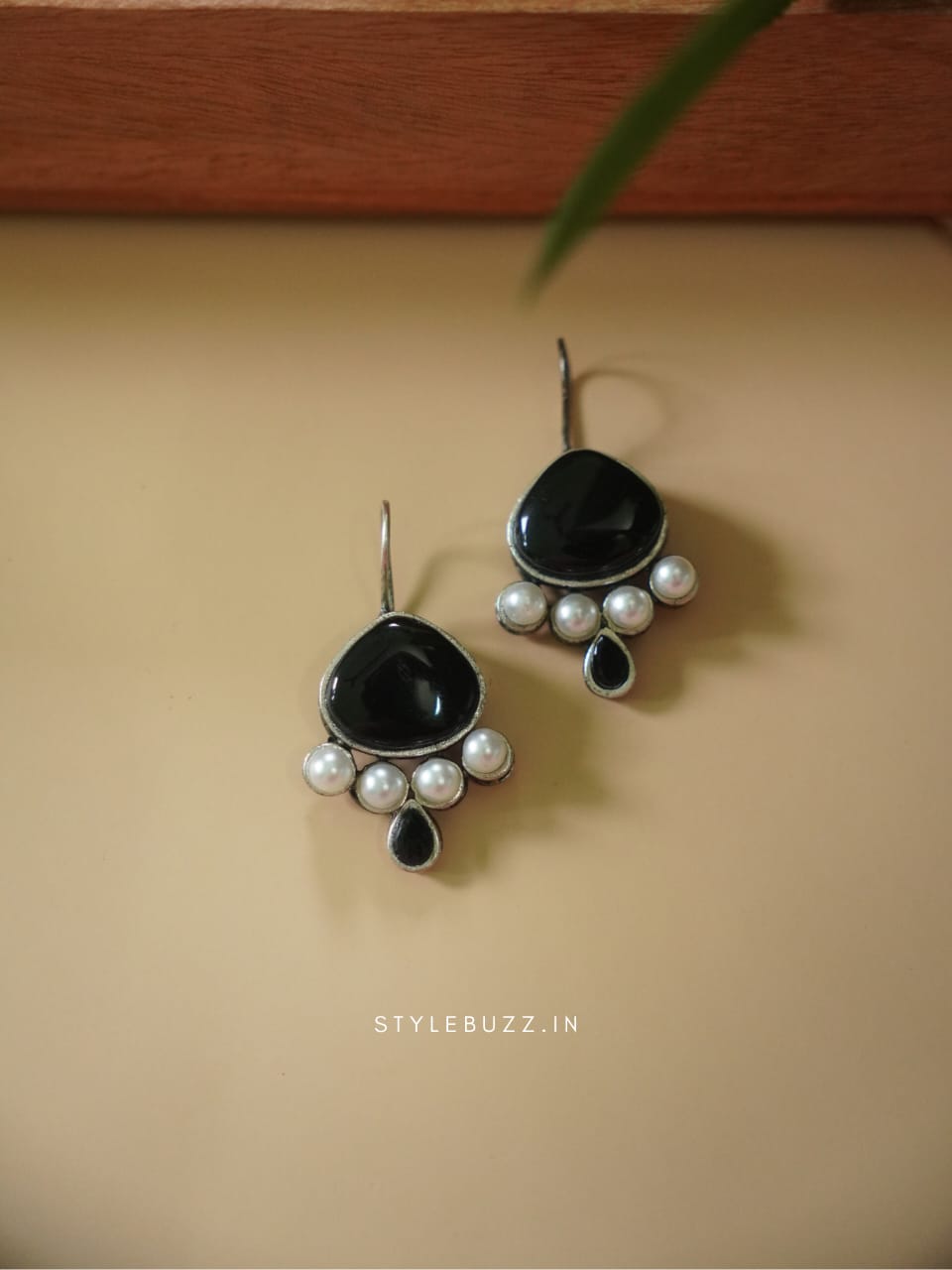 Silver Replica Black And White Color Designed Earrings