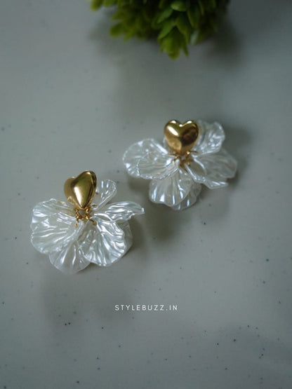 Anti Tarnish Stunning Korean Flower Designed Earrings