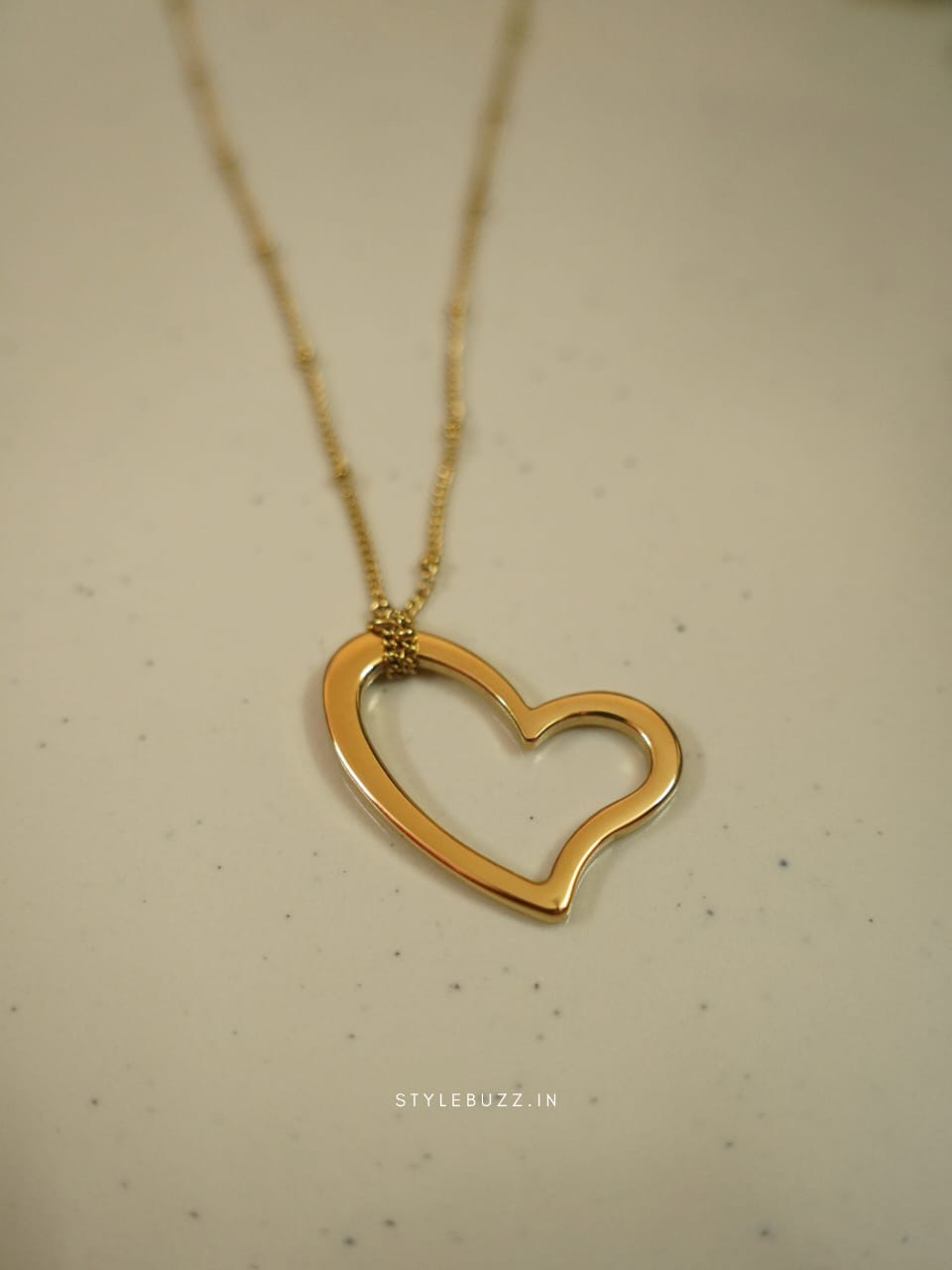 Anti Tarnish Gold Toned With Heart Shaped Pendent