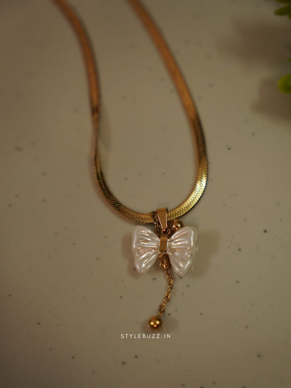 Anti Tarnish Gold Toned Sweet Butterfly Designed Necklace For Woman