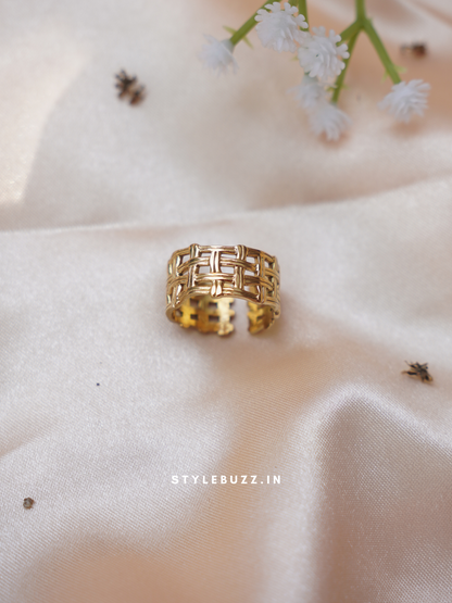 Anti Tarnish Lattice Designed Finger Ring