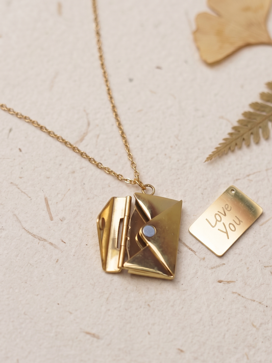anti tarnish secret letter necklace with pendant