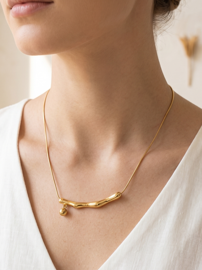 anti tarnish flute necklace