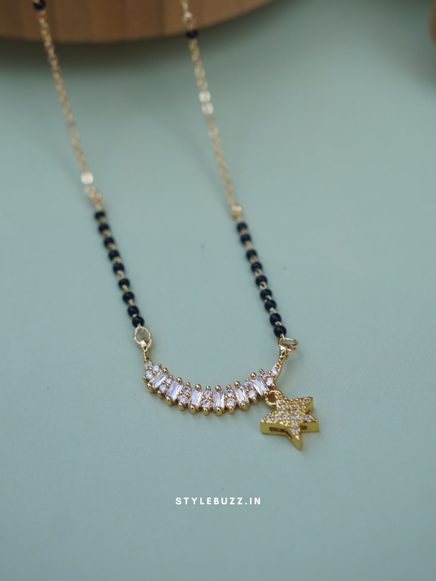 Anti Tarnish Moon & Star pendant Mangalsutra