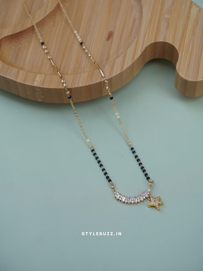 Anti Tarnish Moon & Star pendant Mangalsutra