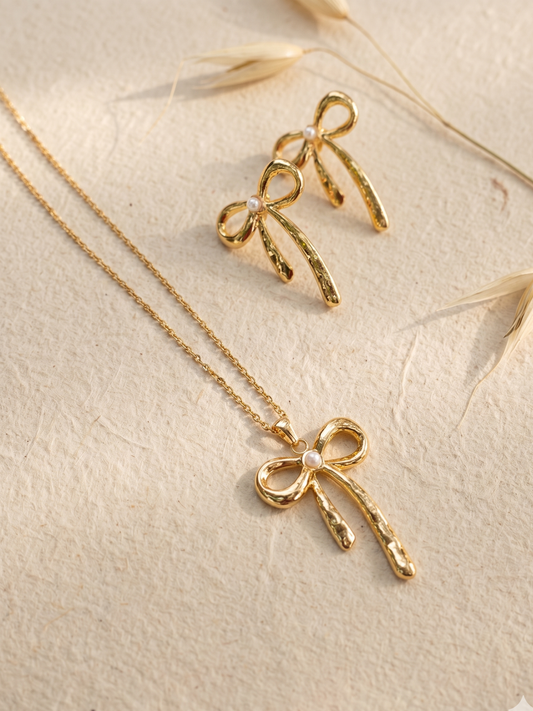 waterproof bow-shaped jewelry set
