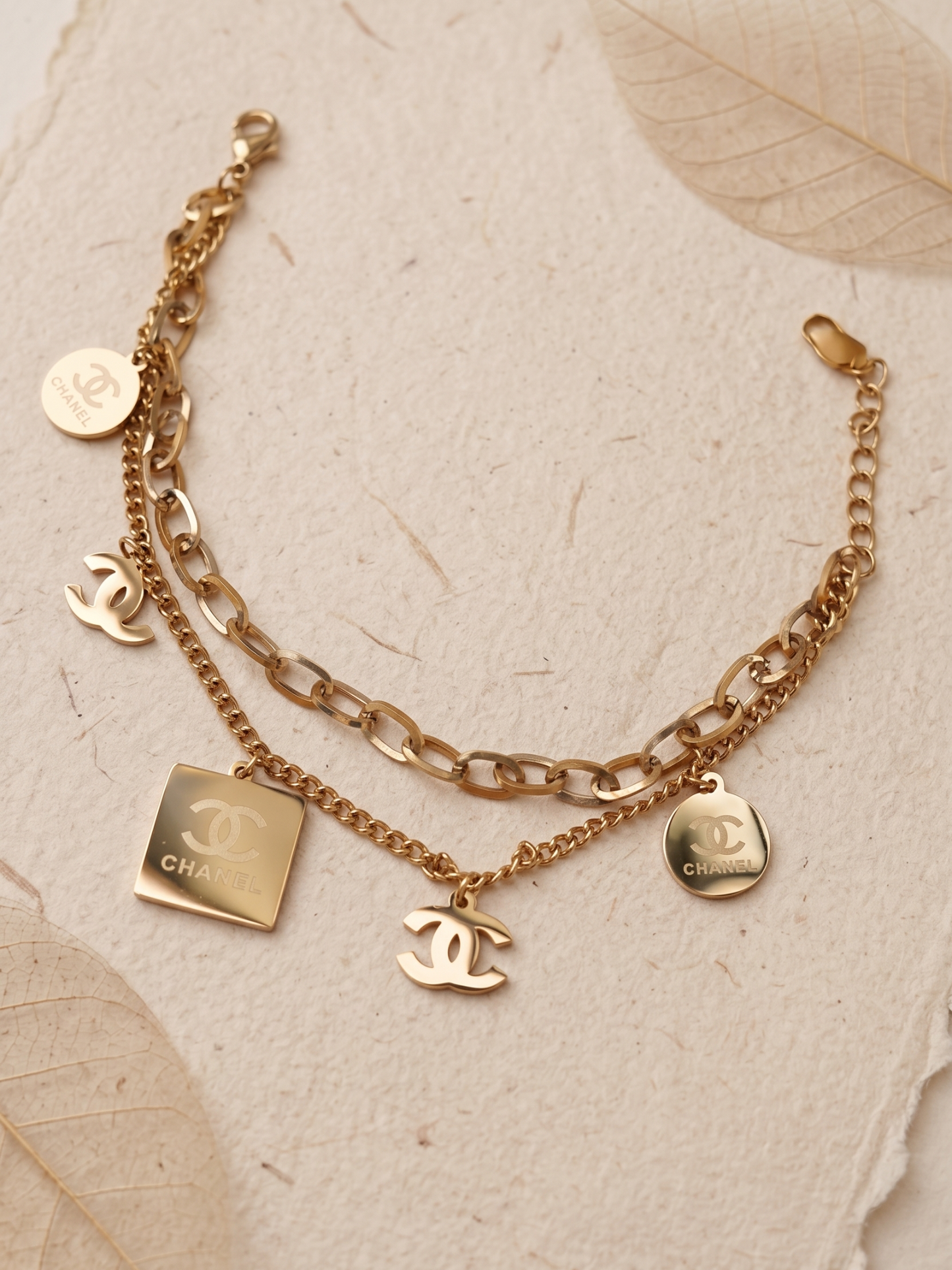 waterproof bracelet with multiple charms 