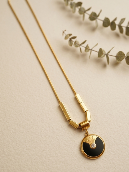 waterproof necklace with a black pendant