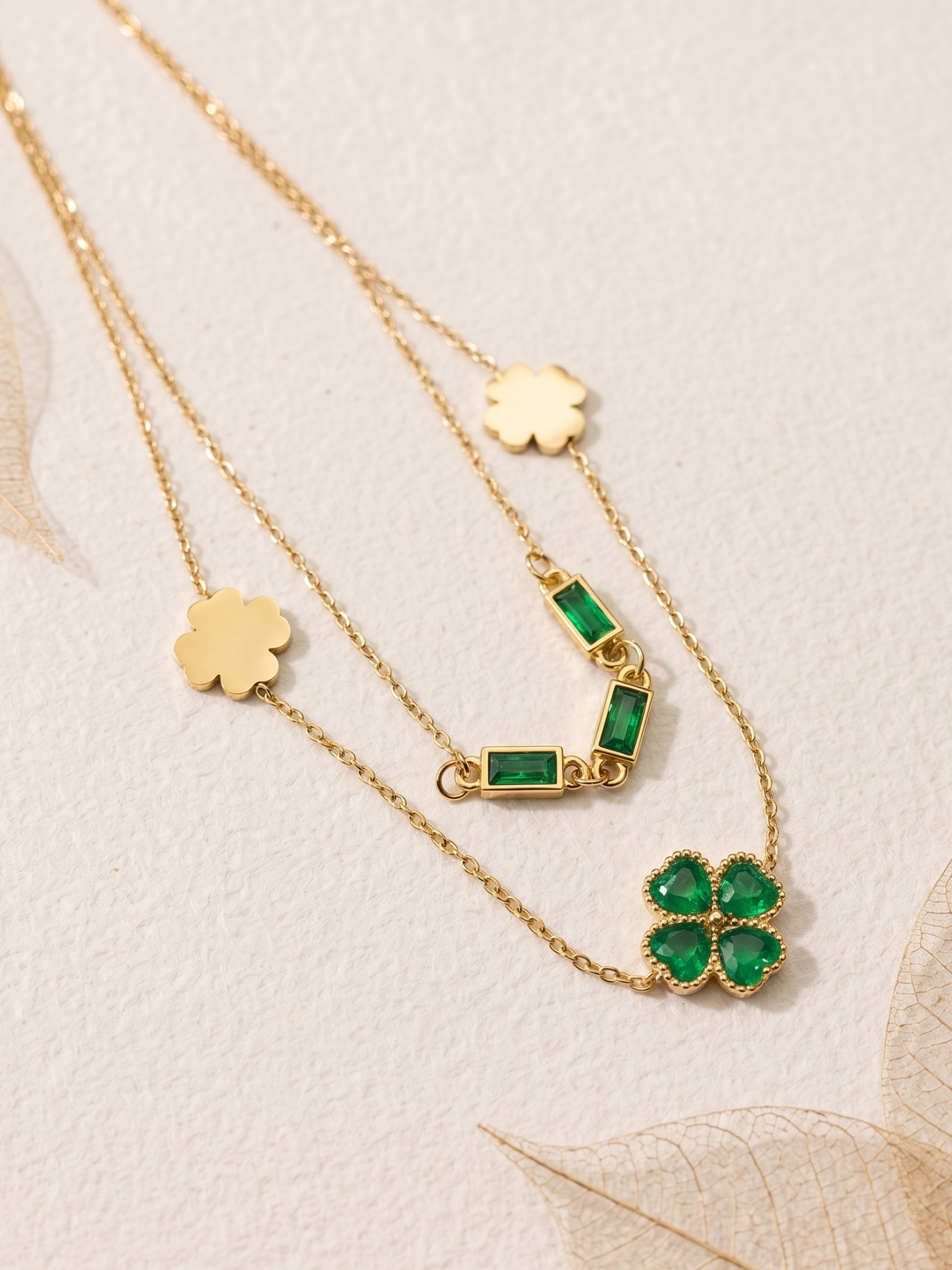 waterproof necklace with green gemstones necklace